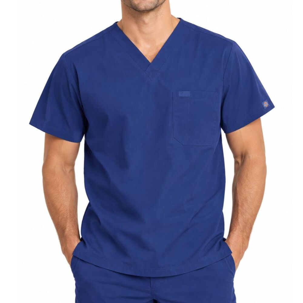 Dickies EDS Essentials Men's V-Neck Scrub Top Navy | Size Large